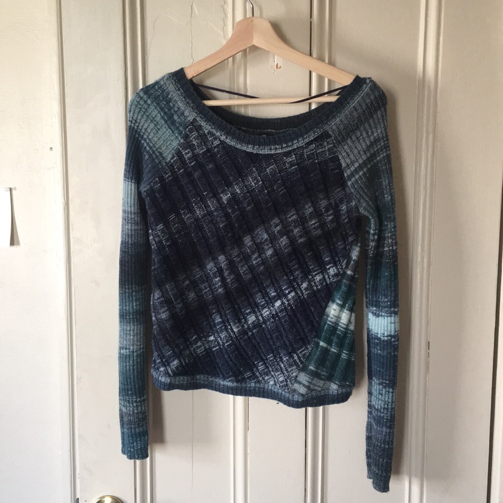 Blue Free People Abstract Sweater